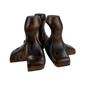 Vintage 3 Mid Century Modern Wooden Furniture Legs Tapered Corner Style 5" x 5"